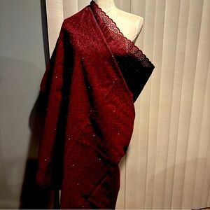 Polish Cotton Lace Fabric Swiss Voile Dry Lace Purple